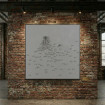 Cuadro Abstracto Blanco-Plata 100 X 100 Cm