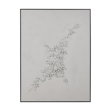 Cuadro Abstracto Pintado a mano Blanco 90 X 120 Cm