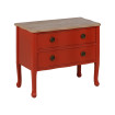 Mesita de noche de madera terracota - 80 x 38 x 65,5 cm