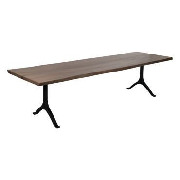 Mesa Comedor Madera Suar y Patas Metal Negro 300 cm
