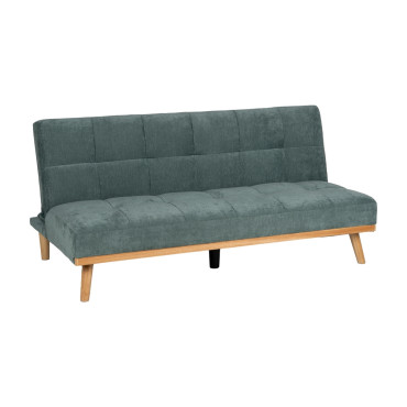Sofá cama apertura clic-clac tapizado en Chenilla Verde 181 x 102 x 85 cm
