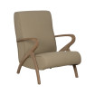 Sillón de madera tapizado beige 57 x 85 x 55 cm