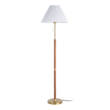 LÁMPARA SUELO MARRÓN-ORO TEJIDO-METAL 44 X 44 X 57 CM