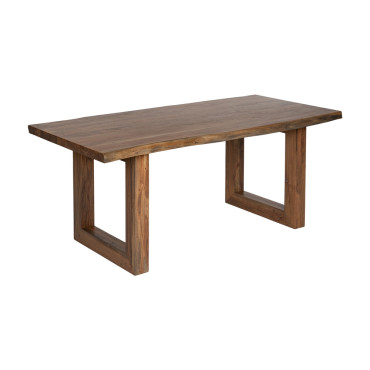 Mesa Comedor Canto Irregular - Madera Acacia Marrón 180 x 77 x 90 cm