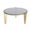 MESA CENTRO ORO VIEJO CRISTAL-METAL 79 X 79 X 37,50 CM