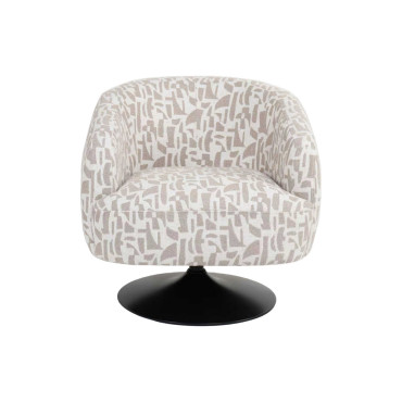 SILLÓN GIRATORIO CREMA-BEIGE 76 X 80 X 73 CM