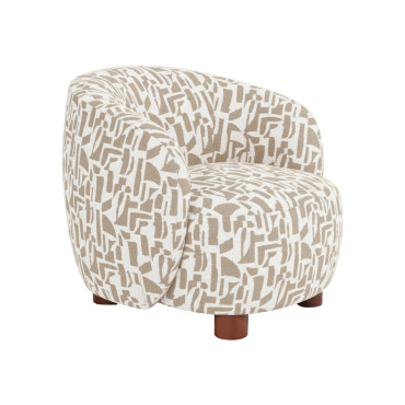 SILLÓN ESTAMPADO CREMA-BEIGE 80 X 82 X 62 CM