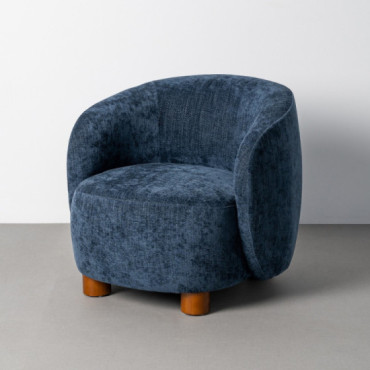 SILLÓN AZUL TEJIDO-METAL 80 X 82 X 62 CM