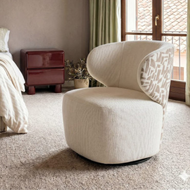 SILLÓN BITEJIDO CREMA-BEIGE 73 X 68 X 74 CM
