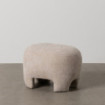 PUF BEIGE TEJIDO SALÓN 53 X 41 X 38 CM