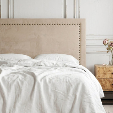 CABECERO BEIGE TEJIDO DORMITORIO 165 X 7 X 130 CM