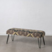 BANQUETA NEGRO-TAUPE TEJIDO-METAL 120 X 41,50 X 48 CM