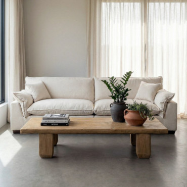 MESA CENTRO MADERA DE PINO SALÓN 178 X 69 X 35 CM