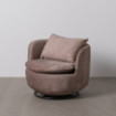 SILLÓN GIRATORIO TAUPE TEJIDO SALÓN 84 X 74 X 66 CM