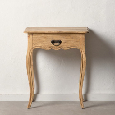 Mesita Natural Madera Mindi Dormitorio 58 X 43 X 70 Cm
