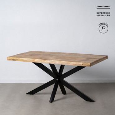 Mesa de comedor de Madera Marrón - Negro 160 x 79 x  90 cm