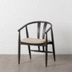Silla Negro Tejido-Madera Salón 56,50 X 57 X 76 Cm