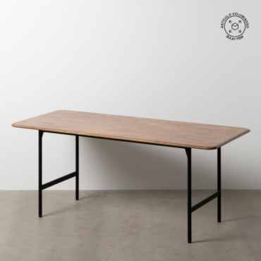 Mesa de comedor Lagom Marrón-Negro Madera-Metal 180 x 76 x 80 cm