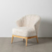 Sillón Natural-Crema Tejido-Madera Salón 71 X 75 X 76 Cm