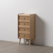 Sinfonier 4 cajones de madera de Paulonia Samir Natural - 40 x 87 x 30 cm