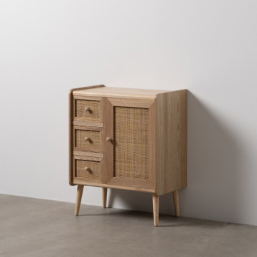 Mueble recibidor Samir 3 cajones 1 puerta Natural - 60 x 75,5 x 35 cm
