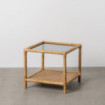 Mesa auxiliar cuadrada cristal ratán 50 x 45 x 50 cm