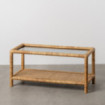 Mesa de centro rectangular cristal ratán 90 x 42 x 40 cm