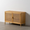 Mueble recibidor 2 puertas Ratán Natural 97,5 x 65 x 40 cm