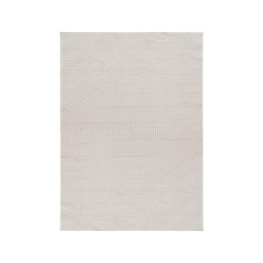 Alfombra de diseño geométrico en viscosa beige 160 x 230 cm
