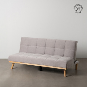 Sofá cama apertura clic-clac tapizado en Chenilla Gris 181 x 102 x 85 cm