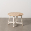 Mesa de centro redonda natural y blanca - 60 x 60 x 45 cm