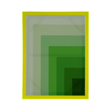 Cuadro impresión abstracta con marco acrílico verde 60x80x3,3 cm
