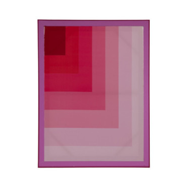 Cuadro impresión abstracta con marco acrílico rosa 60 x 80 x 3,3 cm