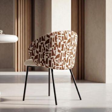 SILLA ESTAMPADO TEJIDO-METAL CONTRACT 56,50 X 56 X 74,50 CM