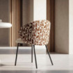 SILLA ESTAMPADO TEJIDO-METAL CONTRACT 56,50 X 56 X 74,50 CM