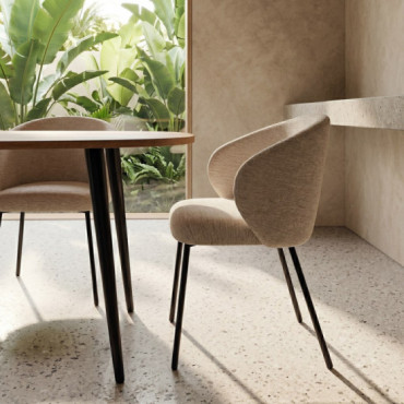 SILLA BEIGE TEJIDO-METAL CONTRACT 56,50 X 56 X 74,50 CM