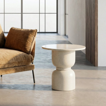 MESITA BLANCO DM-METAL 60 X 60 X 55 CM