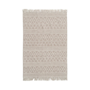 Alfombra Crema Tejido Decoración 160 X 230 Cm