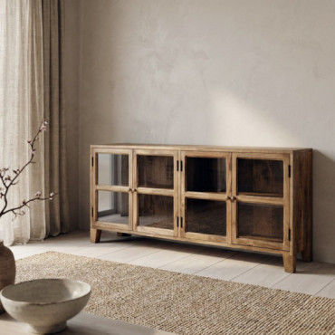 Aparador Natural Madera De Mango Salón 160 X 35 X 71 Cm
