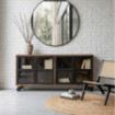 Aparador Negro-Natural Madera De Mango 160 X 35 X 71 Cm