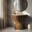 CONSOLA MADERA-MÁRMOL SALÓN 92 X 40 X 76 CM