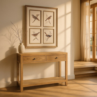 Consola Natural Madera Mindi Entrada 100 X 35 X 85 Cm