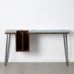 Escritorio Marrón-Azul Madera / Metal 140 X 35 X 77 Cm
