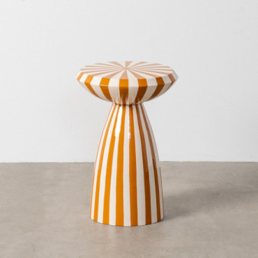 MESA AUXILIAR RAYAS MOSTAZA METAL 33 X 33 X 48 CM