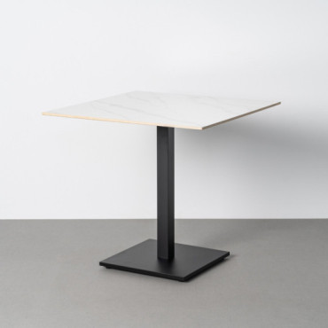 MESA BLANCO PIEDRA SINTERIZADA CONTRACT 80 X 80 X 75 CM