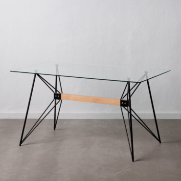 Mesa de comedor de cristal 140 x 75 x 80 cm