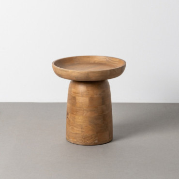 MESITA NATURAL MADERA DE MANGO SALÓN 44 X 44 X 47 CM