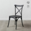 Silla apilable de comedor en polipropileno Gris oscuro 48,5 x 91 x 43 cm