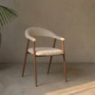 SILLA BEIGE TEJIDO-METAL 56 X 57 X 78 CM