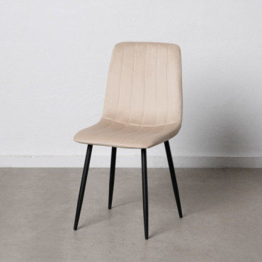 Silla Beige Terciopelo Salón 45 X 51 X 88,50 Cm